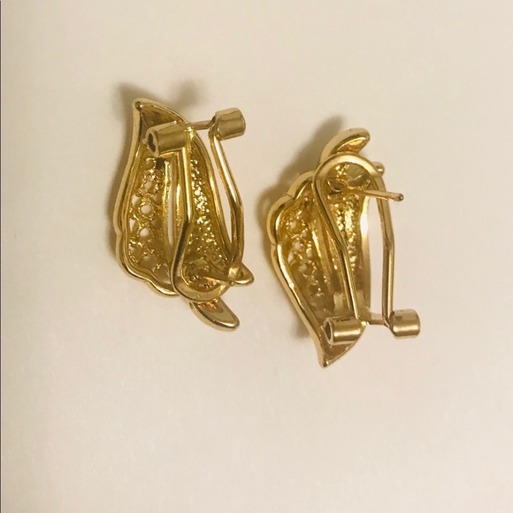 Gold Plated Earrings with Rhinestone - Picture 6 of 6
